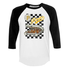 Pittsburgh Pirates Tiny Turnip Women's Pizza 3/4-Sleeve Raglan Baseball T-Shirt - MLB