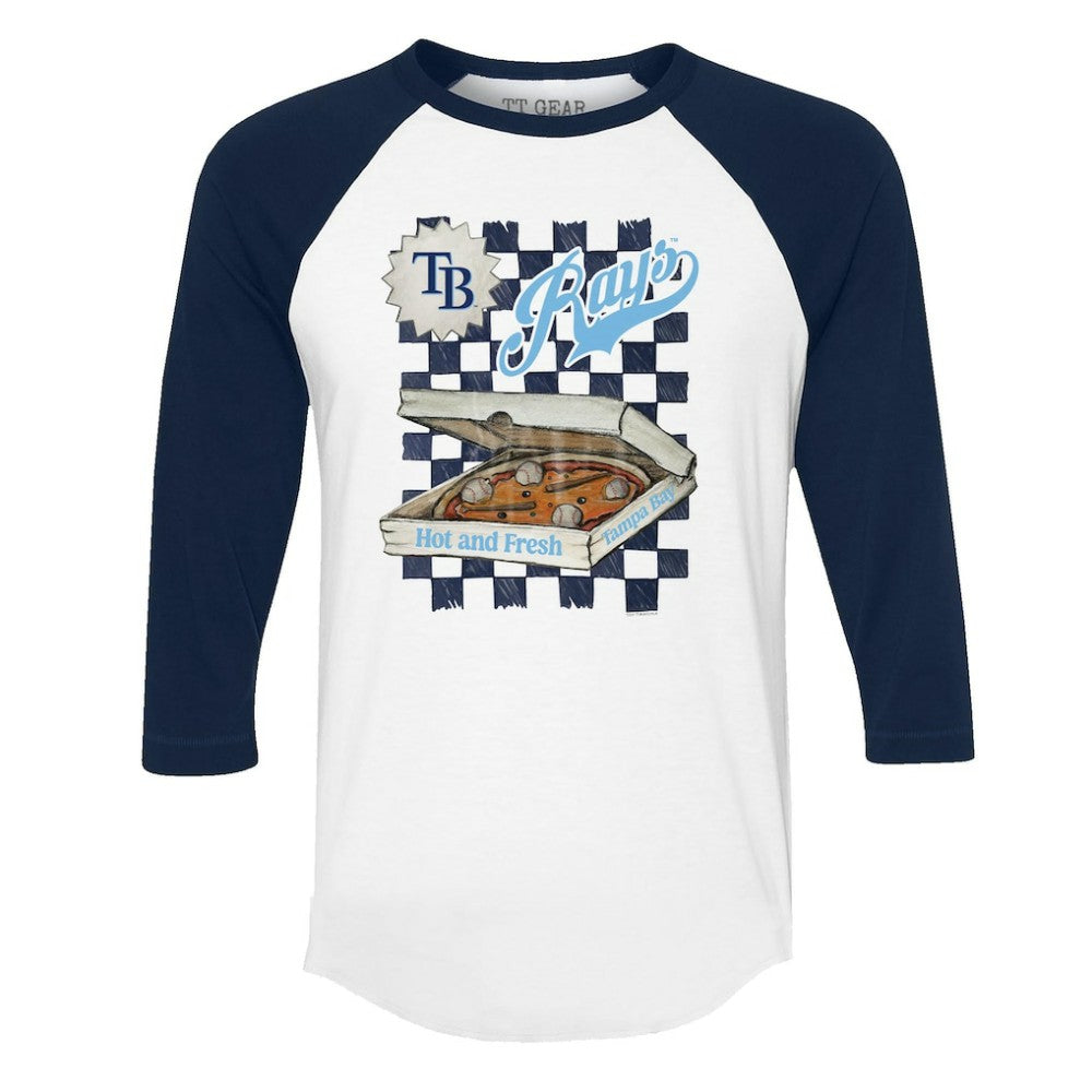 Tampa Bay Rays Tiny Turnip Women's Pizza 3/4-Sleeve Raglan Baseball T-Shirt - MLB