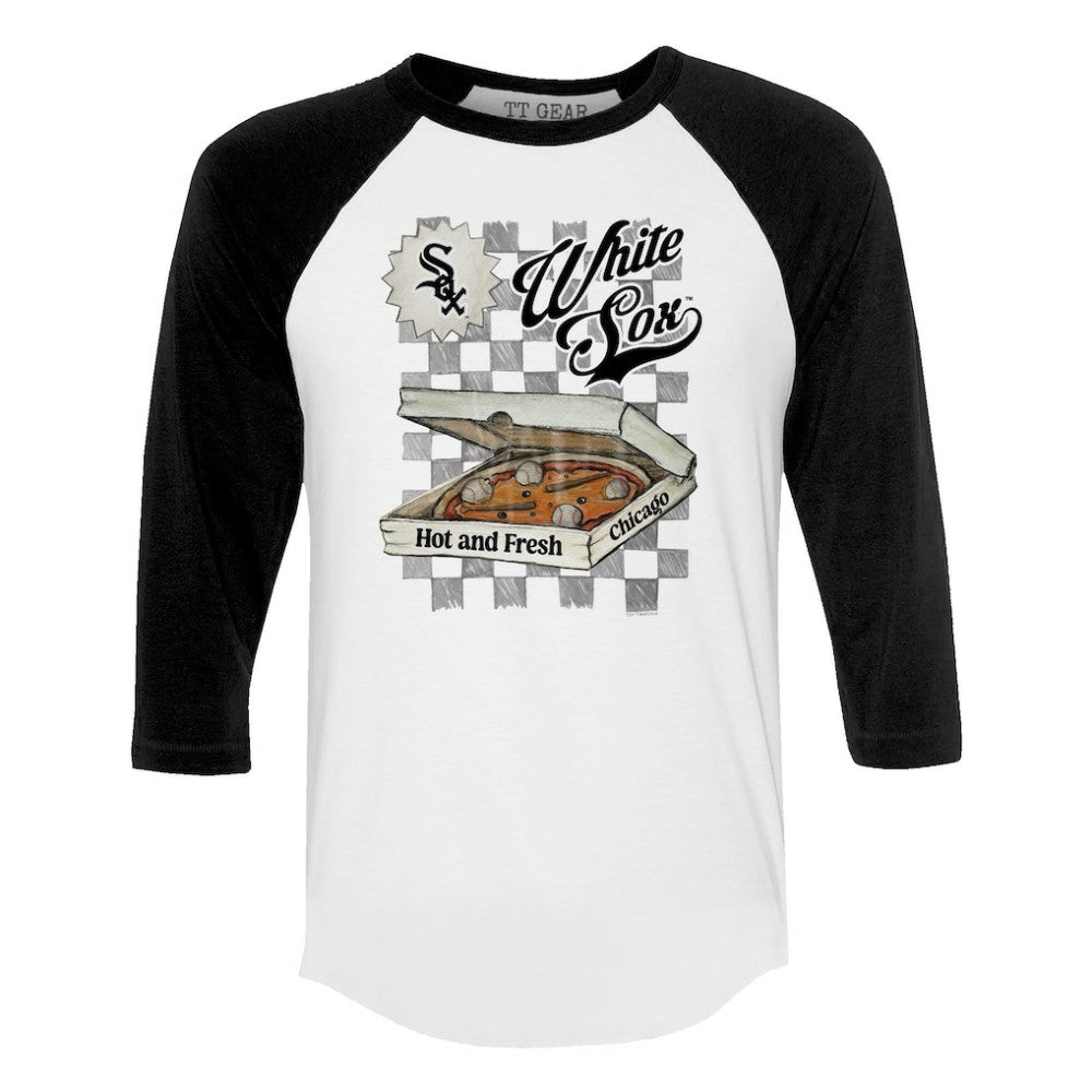 Chicago White Sox Tiny Turnip Women's Pizza 3/4-Sleeve Raglan Baseball T-Shirt - MLB