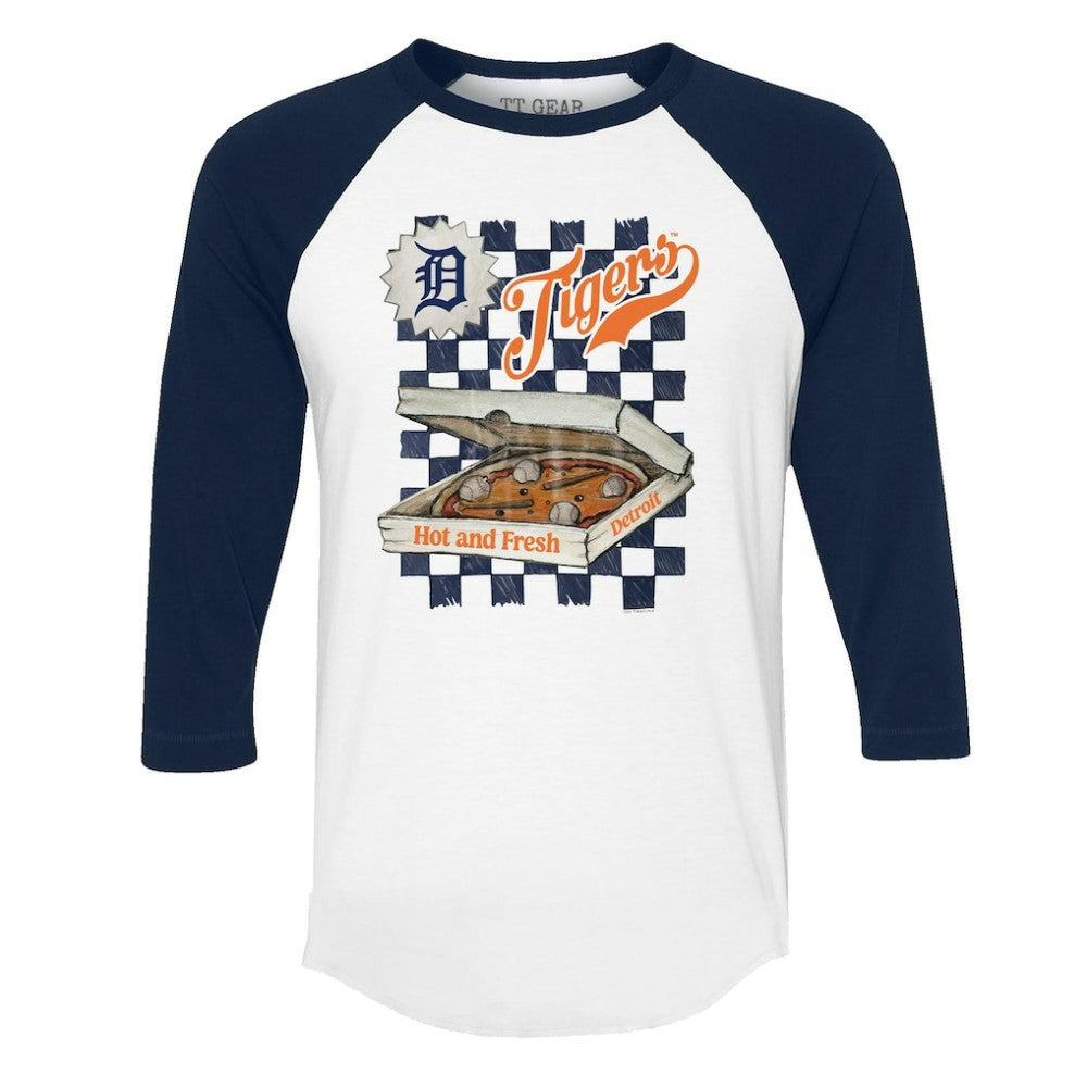 Detroit Tigers Tiny Turnip Women's Pizza 3/4-Sleeve Raglan Baseball T-Shirt - MLB