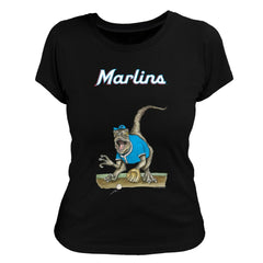 Miami Marlins Tiny Turnip Women's Velociraptor T-Shirt - MLB