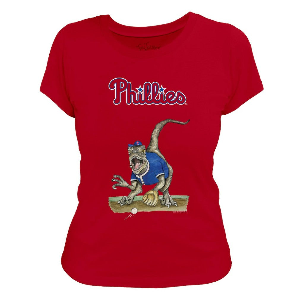 Philadelphia Phillies Tiny Turnip Women's Velociraptor T-Shirt - MLB