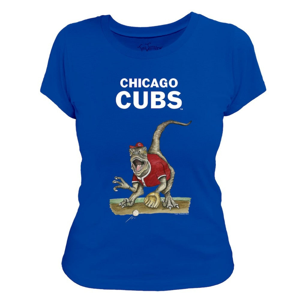 Chicago Cubs Tiny Turnip Women's Velociraptor T-Shirt - MLB