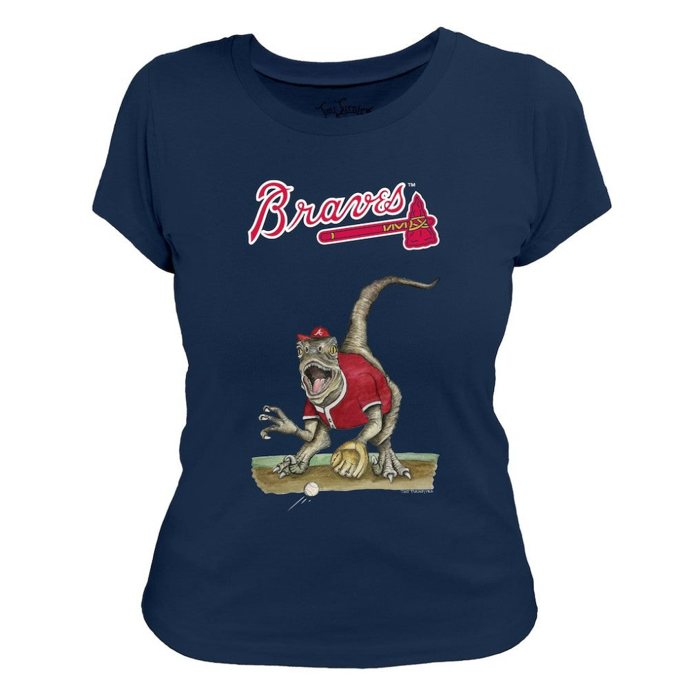 Atlanta Braves Tiny Turnip Women's Velociraptor T-Shirt - MLB