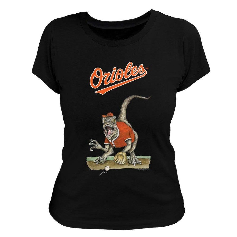 Baltimore Orioles Tiny Turnip Women's Velociraptor T-Shirt - MLB