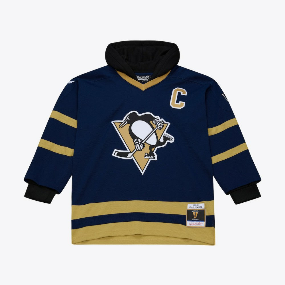 Pittsburgh Penguins Mitchell & Ness x Just Don Jersey Hoodie - Navy - NHL