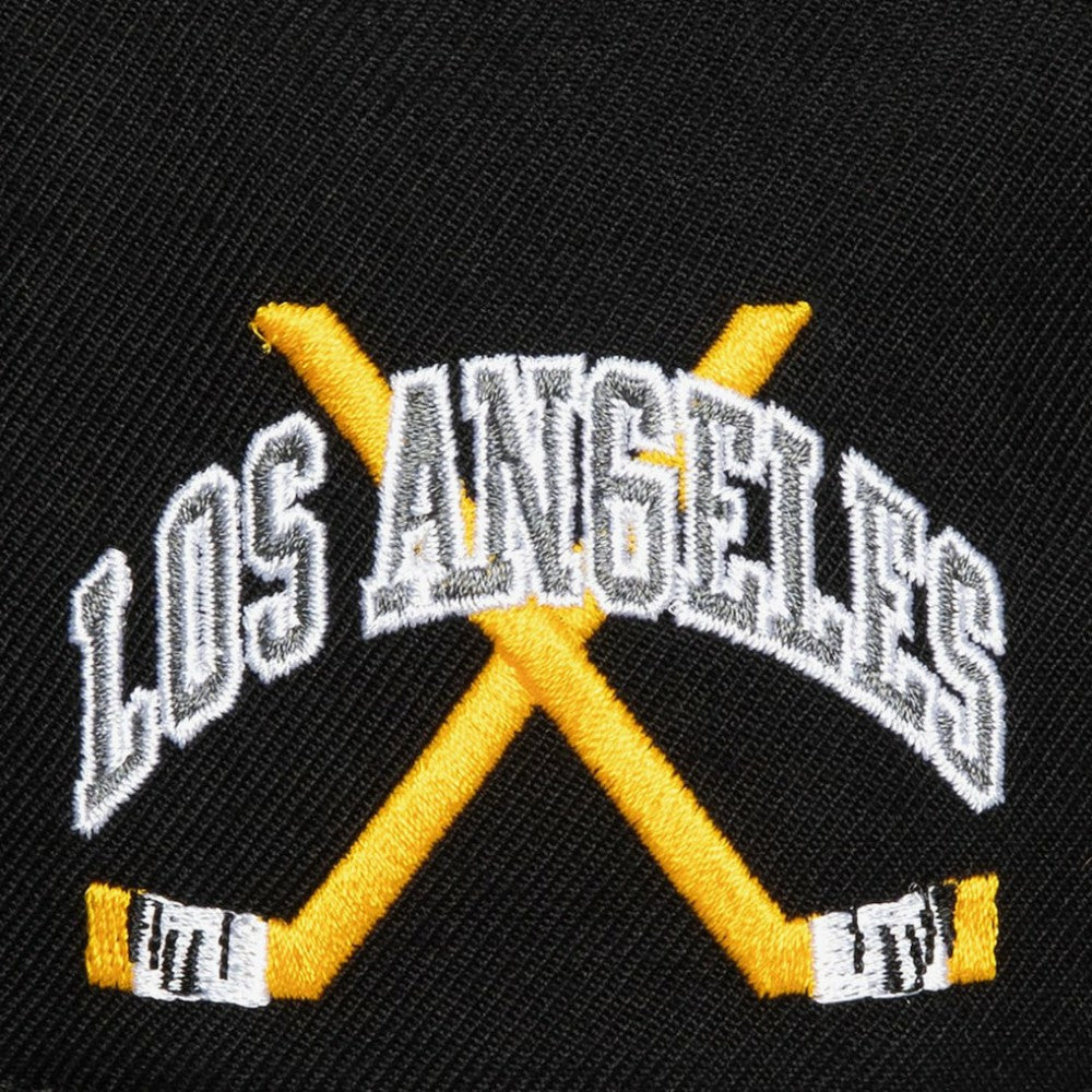 Los Angeles Kings Mitchell & Ness x Just Don Wave Script Pro Strapback Hat - Black - NHL