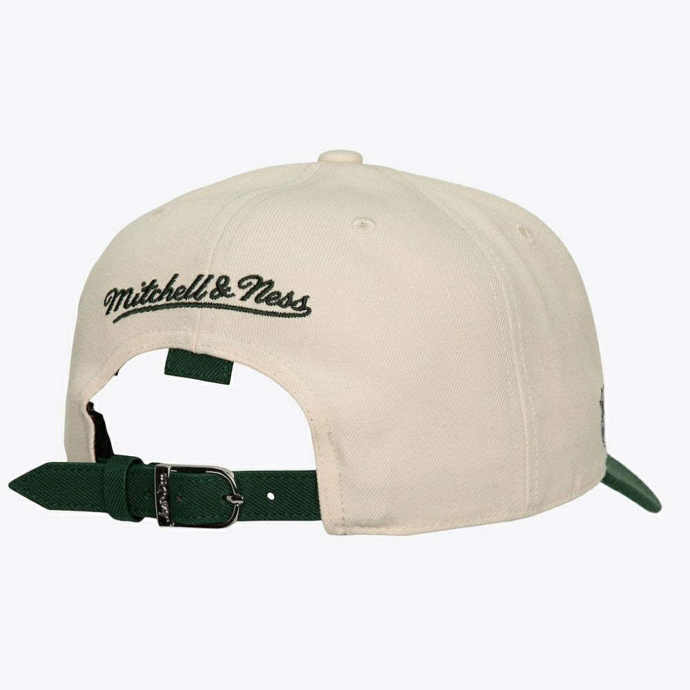 Toronto Maple Leafs Mitchell & Ness x Just Don Wave Script Pro Strapback Hat - Cream/Green - NHL
