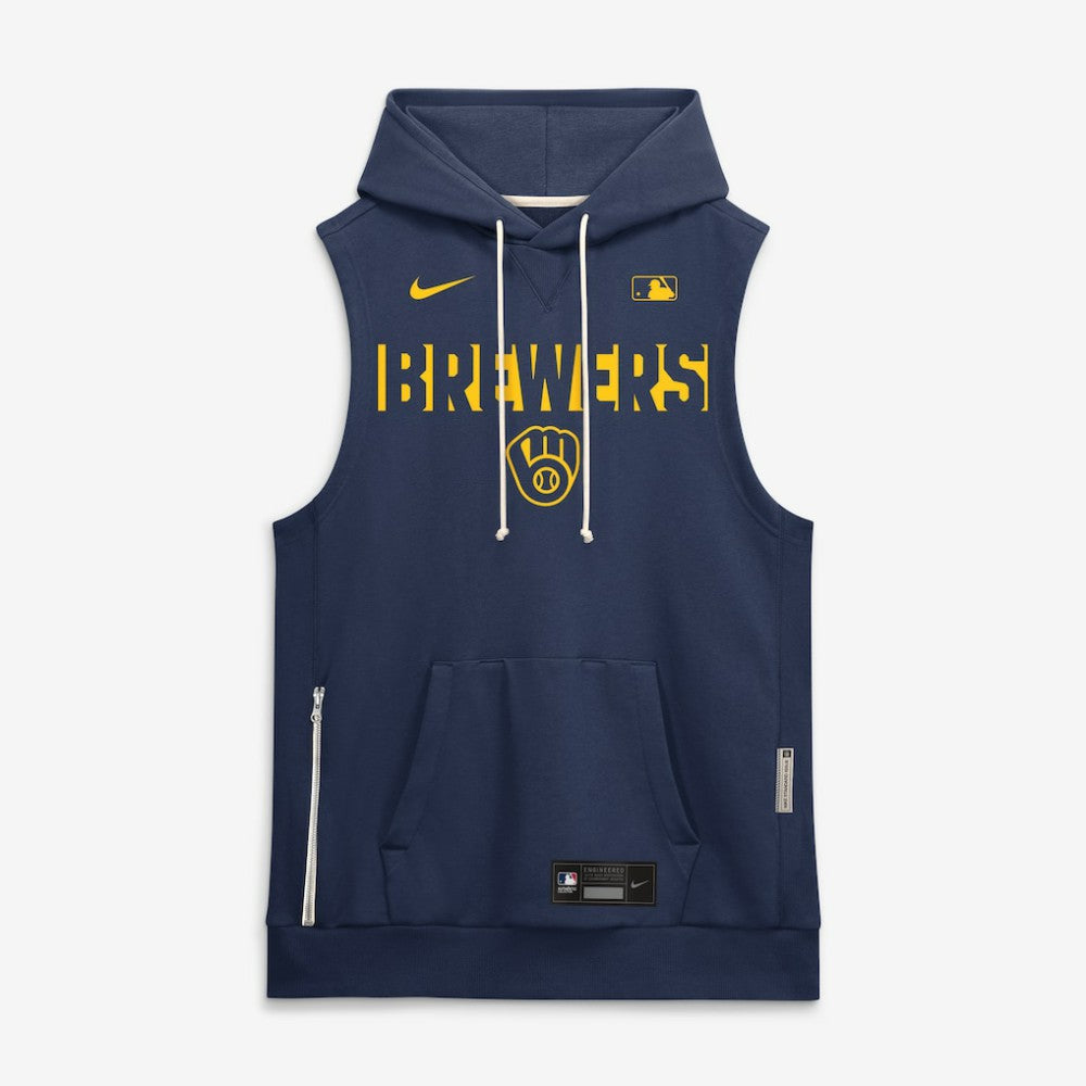 Milwaukee Brewers Nike Authentic Collection Standard Issue Dri-FIT Sleeveless Hoodie - MLB