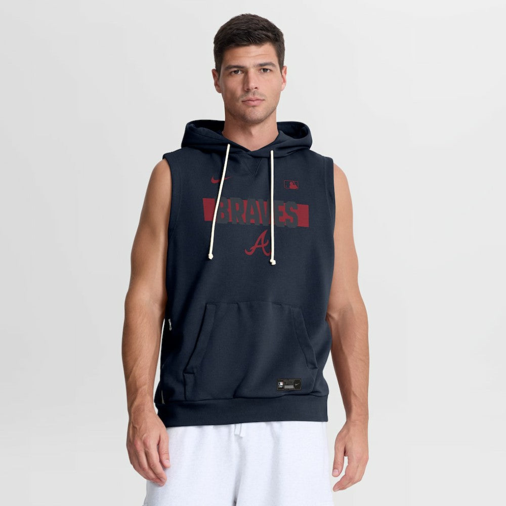 Atlanta Braves Nike Authentic Collection Standard Issue Dri-FIT Sleeveless Hoodie - MLB