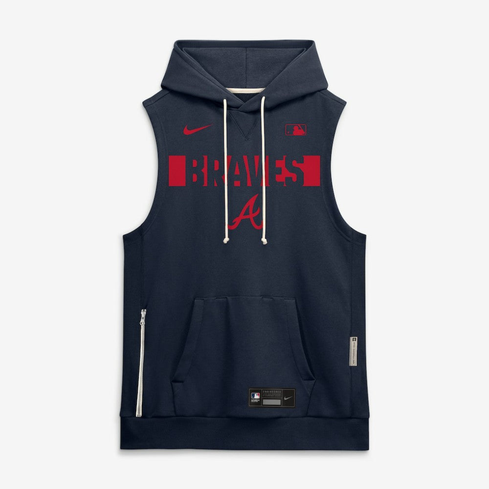 Atlanta Braves Nike Authentic Collection Standard Issue Dri-FIT Sleeveless Hoodie - MLB