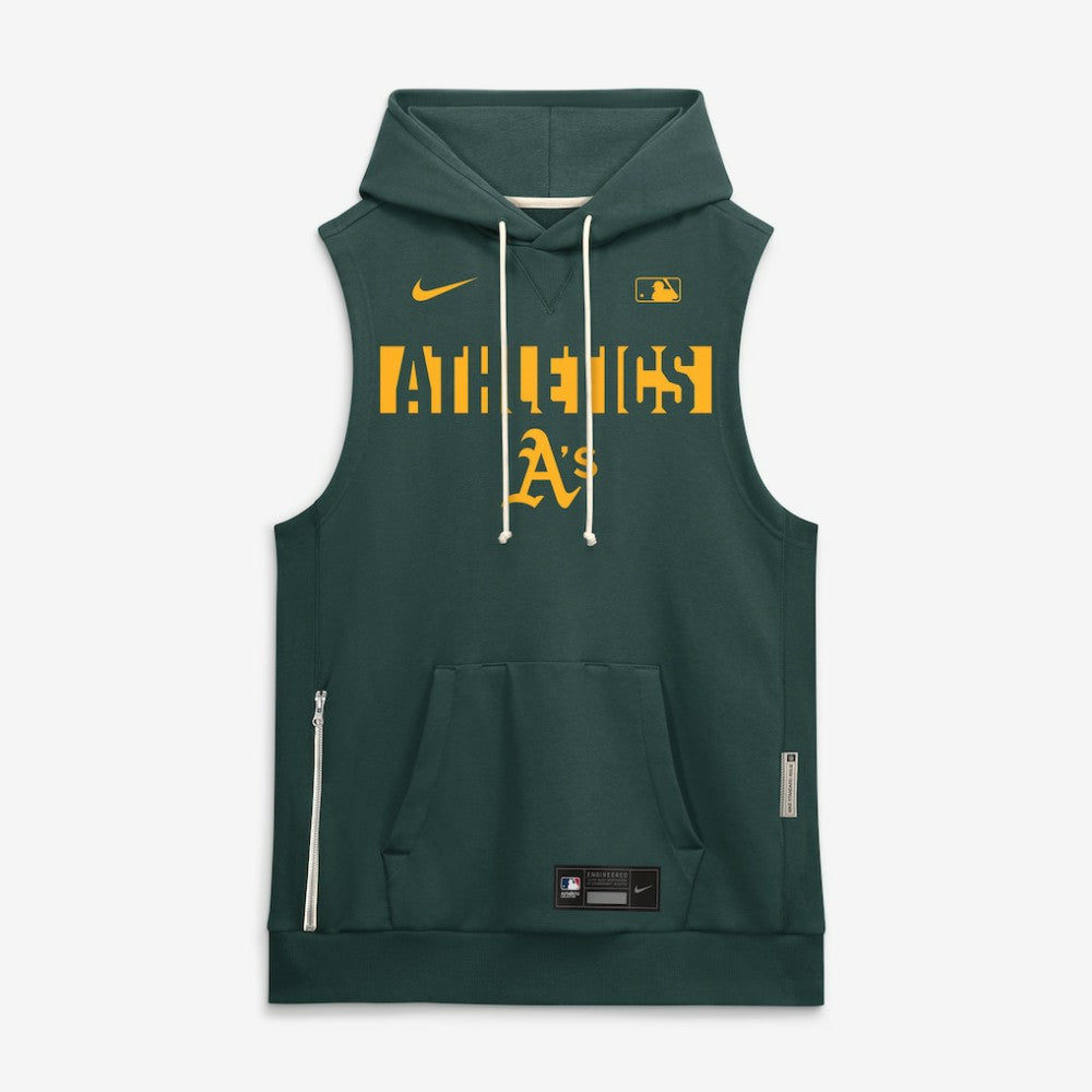Athletics Nike Authentic Collection Standard Issue Dri-FIT Sleeveless Hoodie - MLB