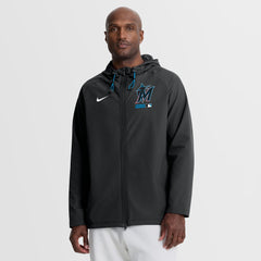 Miami Marlins Nike Authentic Collection Raglan Therma-FIT Full-Zip Hooded Jacket - MLB