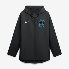 Miami Marlins Nike Authentic Collection Raglan Therma-FIT Full-Zip Hooded Jacket - MLB