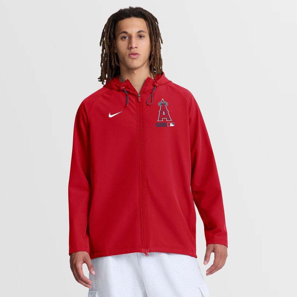 Los Angeles Angels Nike Authentic Collection Raglan Therma-FIT Full-Zip Hooded Jacket - MLB
