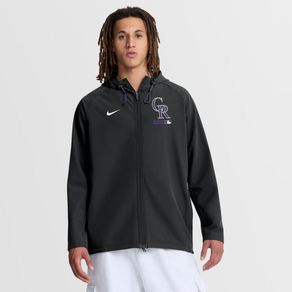 Colorado Rockies Nike Authentic Collection Raglan Therma-FIT Full-Zip Hooded Jacket - MLB