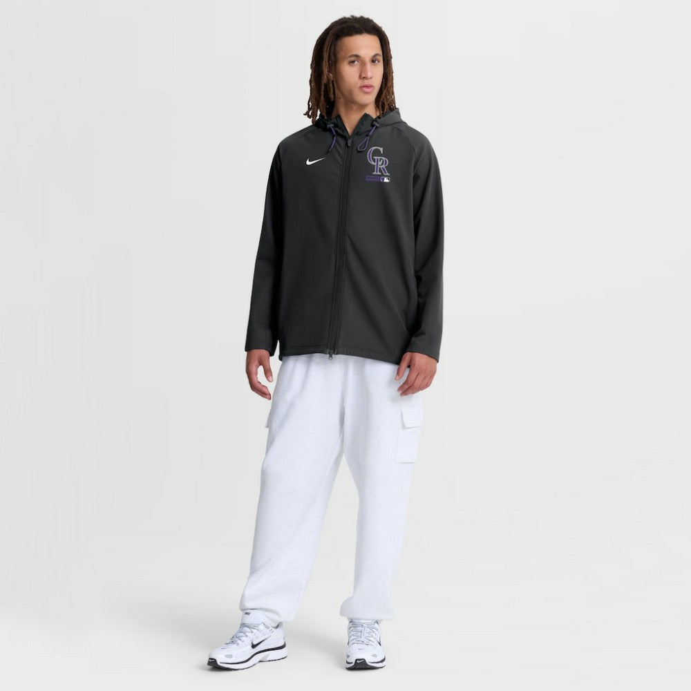 Colorado Rockies Nike Authentic Collection Raglan Therma-FIT Full-Zip Hooded Jacket - MLB