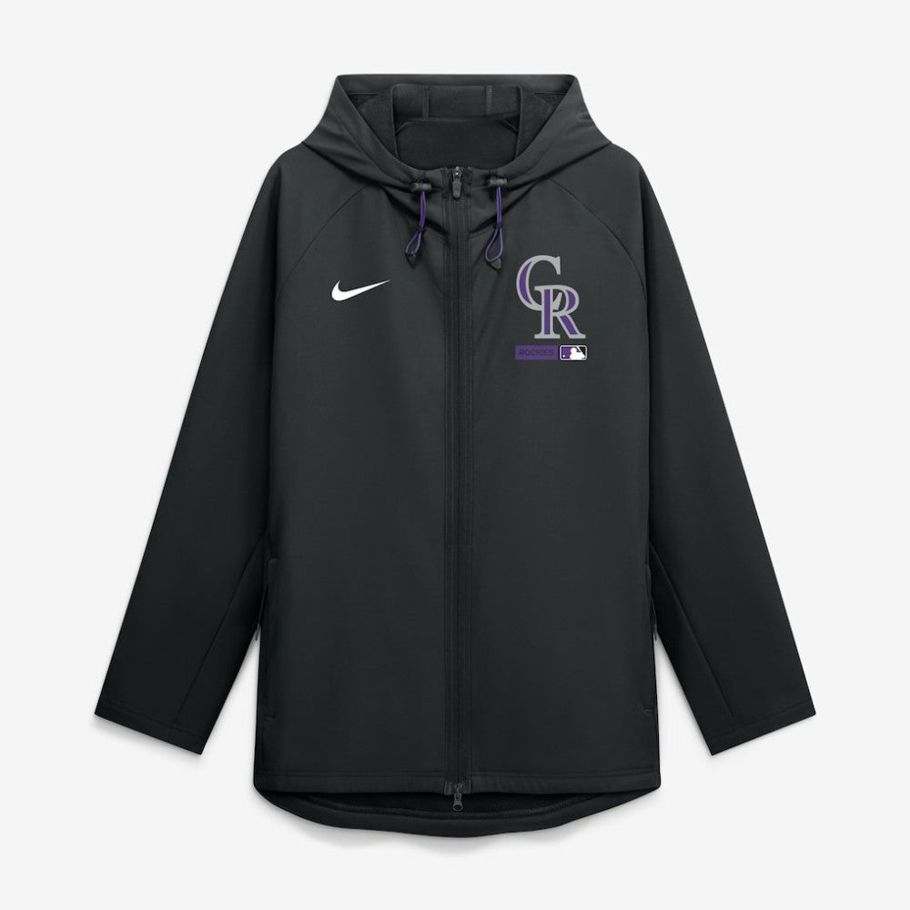 Colorado Rockies Nike Authentic Collection Raglan Therma-FIT Full-Zip Hooded Jacket - MLB