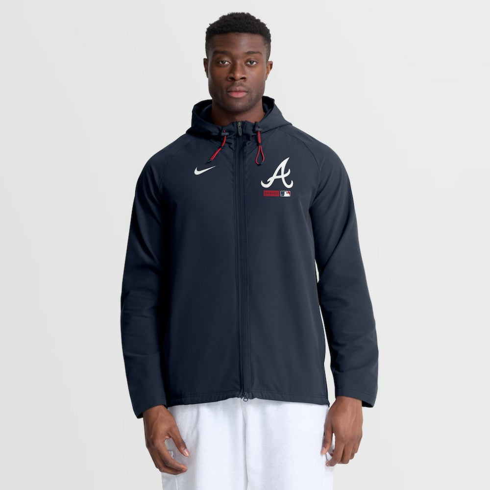 Atlanta Braves Nike Authentic Collection Raglan Therma-FIT Full-Zip Hooded Jacket - MLB