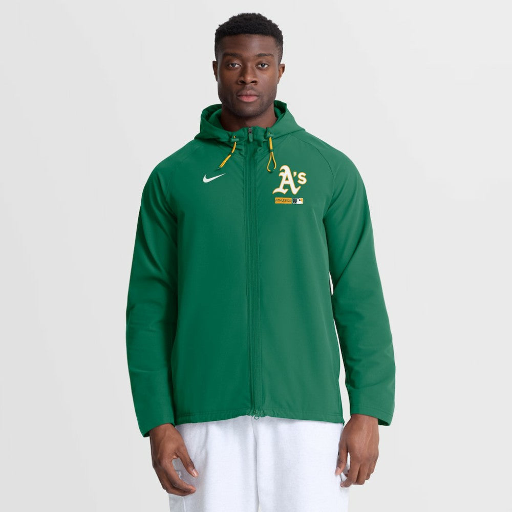 Athletics Nike Authentic Collection Raglan Therma-FIT Full-Zip Hooded Jacket - MLB