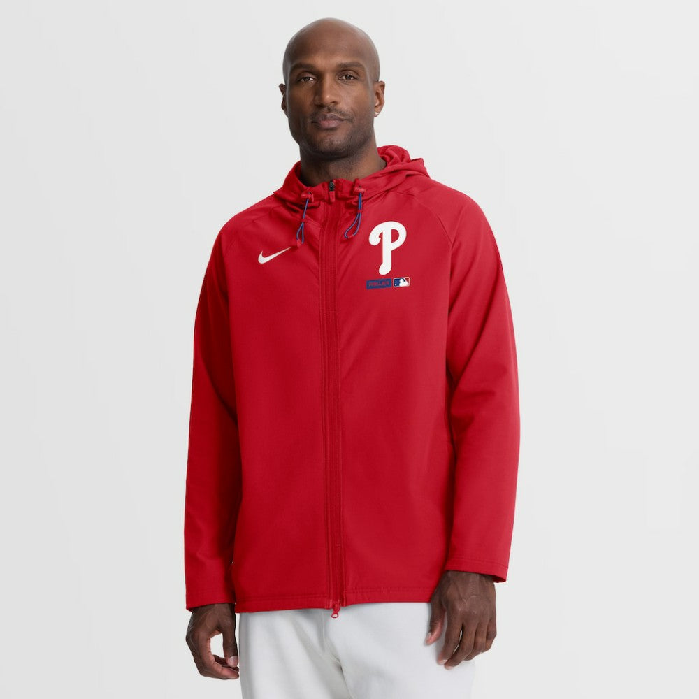 Philadelphia Phillies Nike Authentic Collection Raglan Therma-FIT Full-Zip Hooded Jacket - MLB