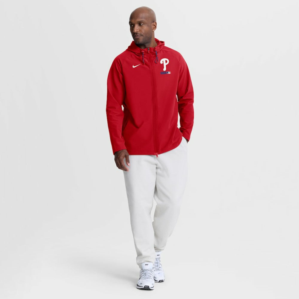 Philadelphia Phillies Nike Authentic Collection Raglan Therma-FIT Full-Zip Hooded Jacket - MLB
