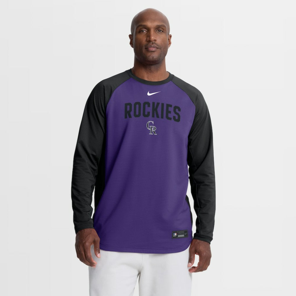 Colorado Rockies Nike Authentic Collection Raglan Dri-FIT Sweatshirt - MLB
