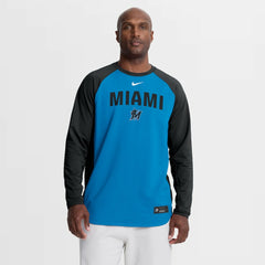 Miami Marlins Nike Authentic Collection Raglan Dri-FIT Sweatshirt - MLB