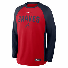 Atlanta Braves Nike Authentic Collection Raglan Dri-FIT Sweatshirt - MLB