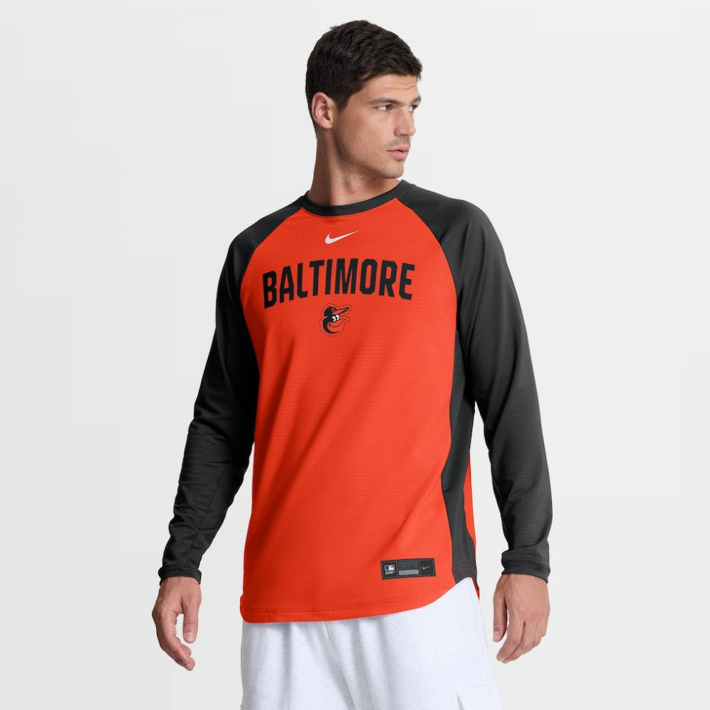Baltimore Orioles Nike Authentic Collection Raglan Dri-FIT Sweatshirt - MLB