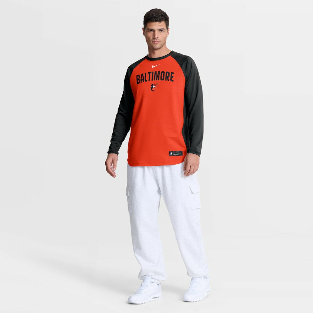 Baltimore Orioles Nike Authentic Collection Raglan Dri-FIT Sweatshirt - MLB