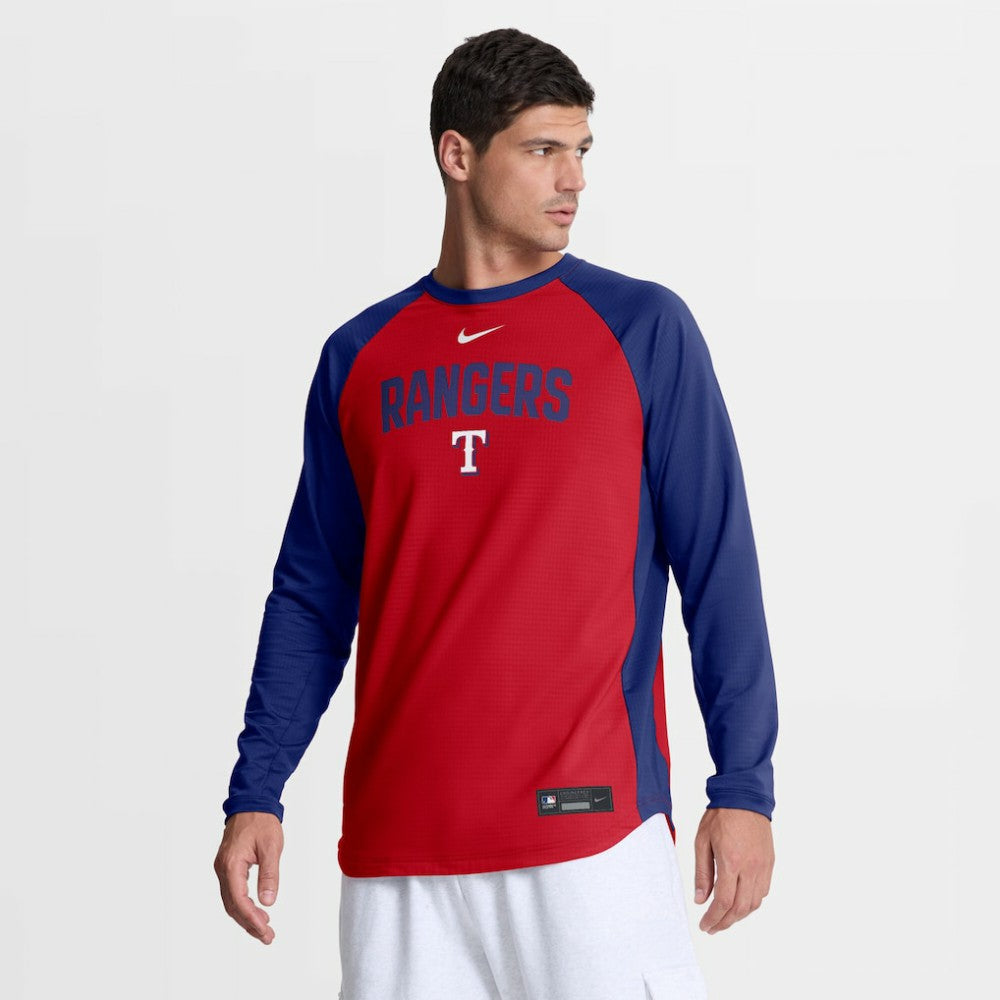 Texas Rangers Nike Authentic Collection Raglan Dri-FIT Sweatshirt - MLB