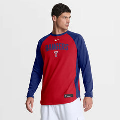 Texas Rangers Nike Authentic Collection Raglan Dri-FIT Sweatshirt - MLB