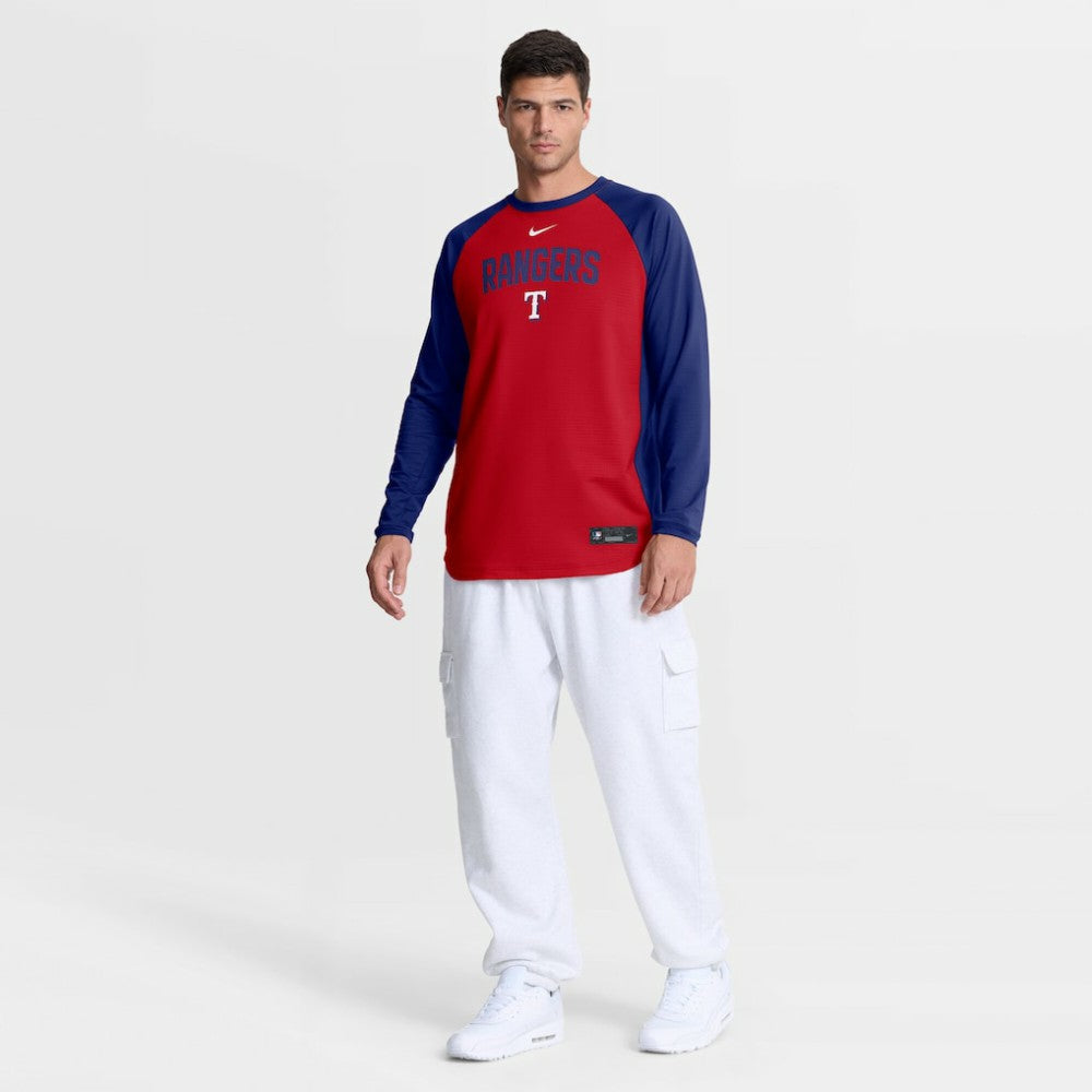 Texas Rangers Nike Authentic Collection Raglan Dri-FIT Sweatshirt - MLB