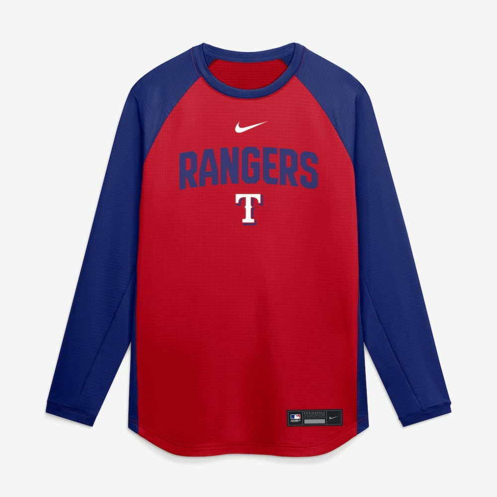Texas Rangers Nike Authentic Collection Raglan Dri-FIT Sweatshirt - MLB