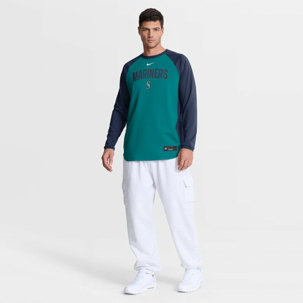 Seattle Mariners Nike Authentic Collection Raglan Dri-FIT Sweatshirt - MLB