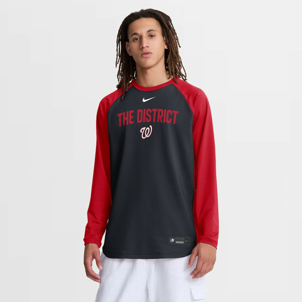Washington Nationals Nike Authentic Collection Raglan Dri-FIT Sweatshirt - MLB
