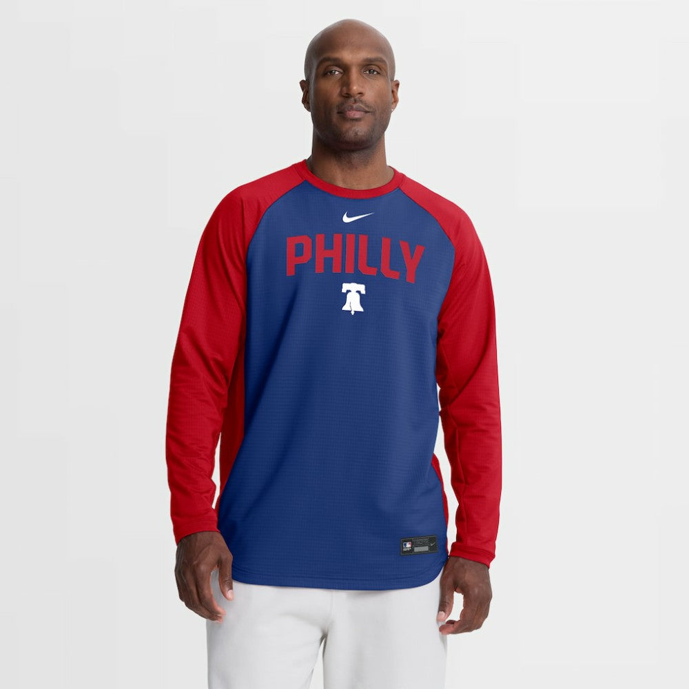 Philadelphia Phillies Nike Authentic Collection Raglan Dri-FIT Sweatshirt - MLB