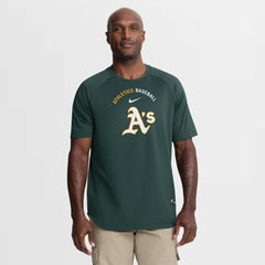 Athletics Nike Authentic Collection Batting Practice Pre-Game Raglan Dri-FIT Top - MLB