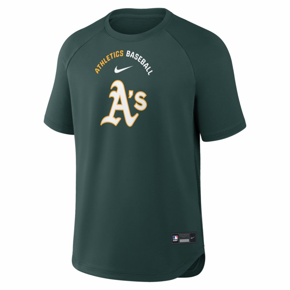 Athletics Nike Authentic Collection Batting Practice Pre-Game Raglan Dri-FIT Top - MLB