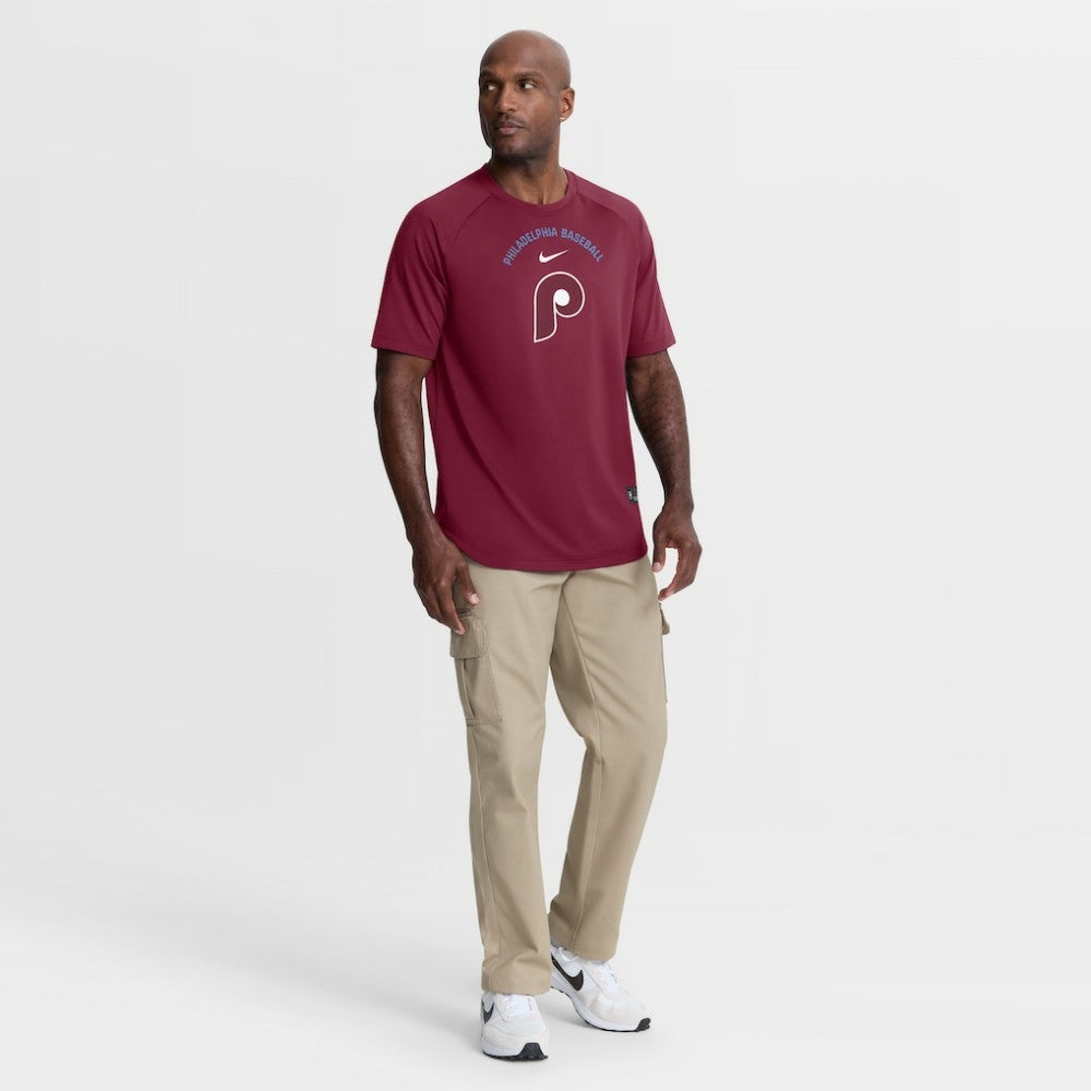 Philadelphia Phillies Nike Authentic Collection Batting Practice Pre-Game Raglan Dri-FIT Top - MLB