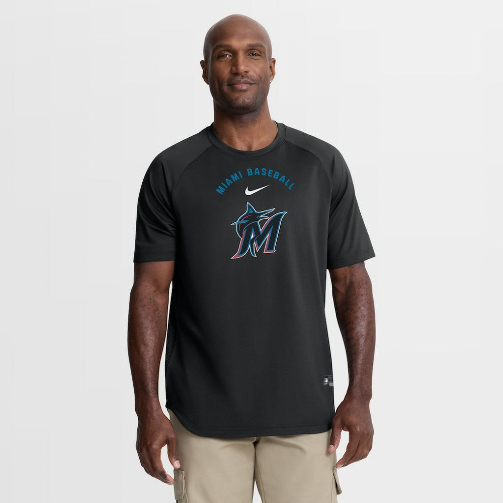 Miami Marlins Nike Authentic Collection Batting Practice Pre-Game Raglan Dri-FIT Top - MLB