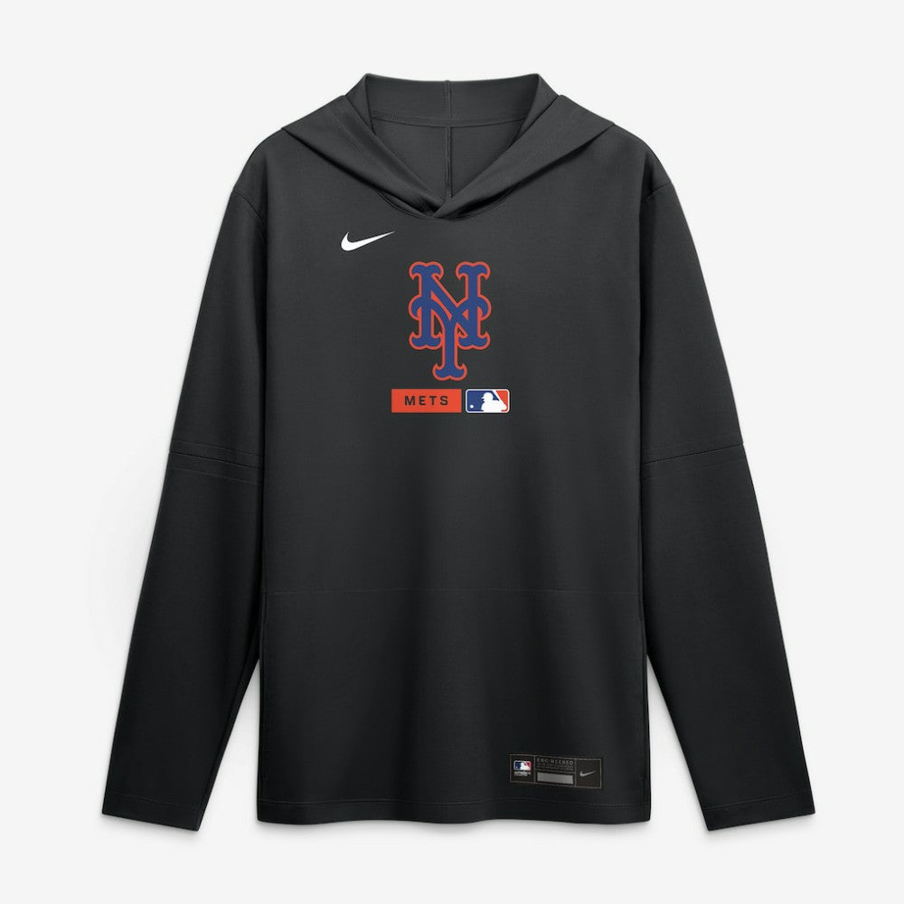 New York Mets Nike Authentic Collection Dri-FIT Long Sleeve Hooded T-Shirt - MLB