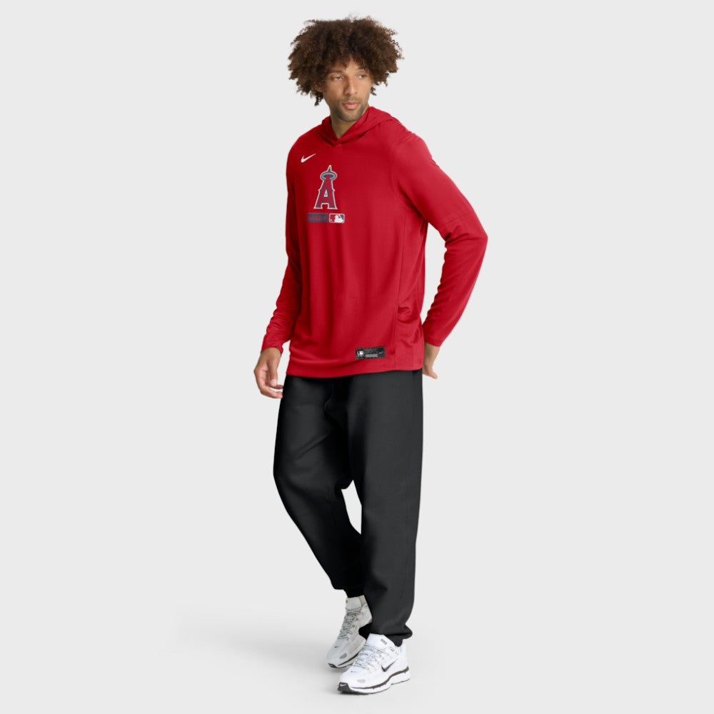 Los Angeles Angels Nike Authentic Collection Dri-FIT Long Sleeve Hooded T-Shirt - MLB