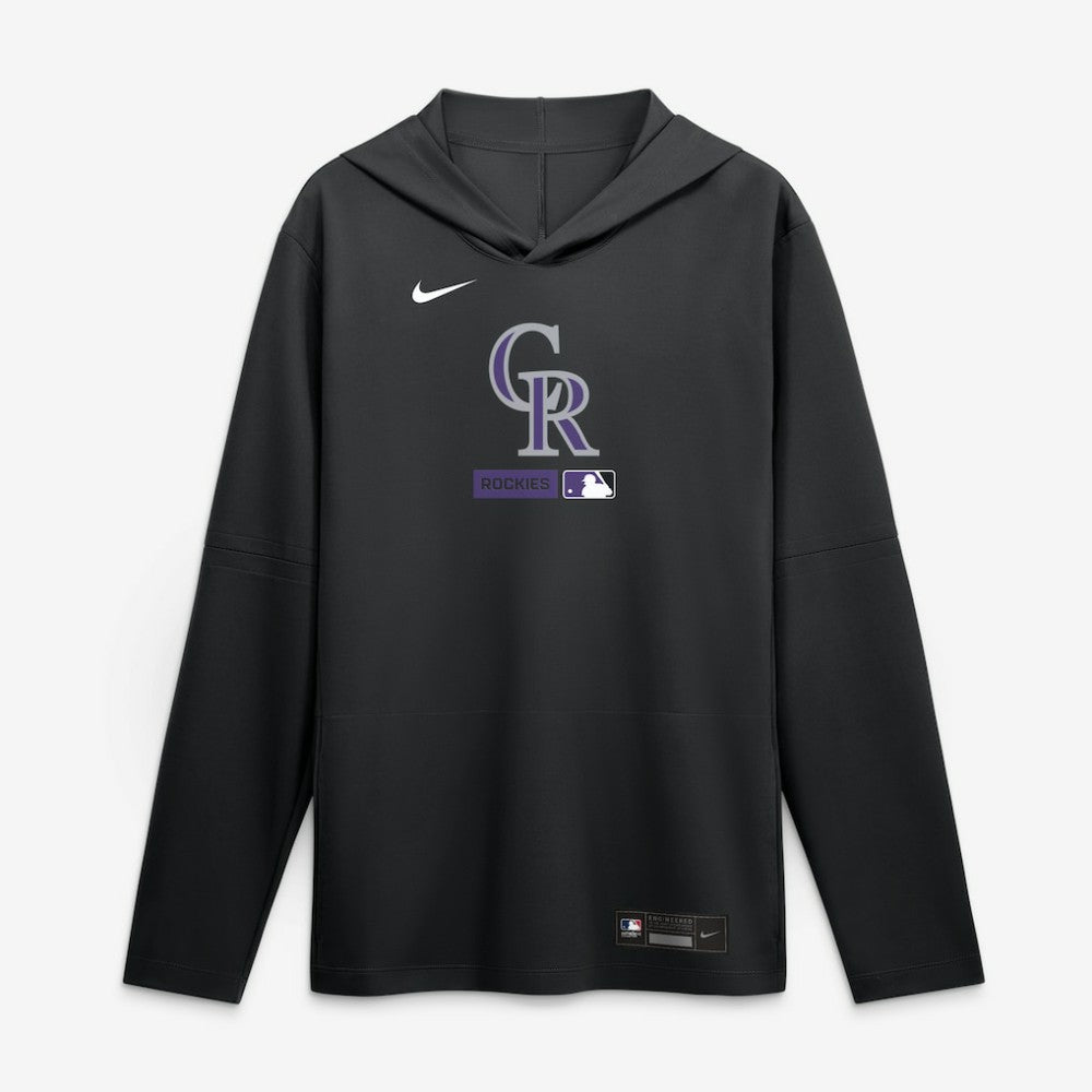 Colorado Rockies Nike Authentic Collection Dri-FIT Long Sleeve Hooded T-Shirt - MLB
