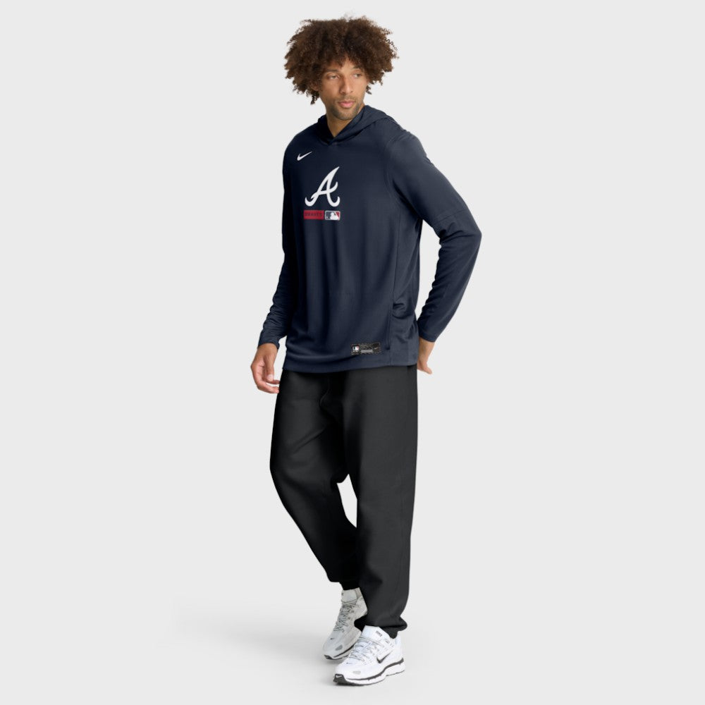 Atlanta Braves Nike Authentic Collection Dri-FIT Long Sleeve Hooded T-Shirt - MLB