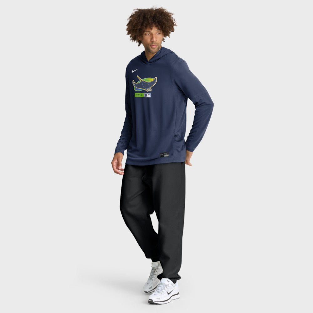 Tampa Bay Rays Nike Authentic Collection Dri-FIT Long Sleeve Hooded T-Shirt - MLB