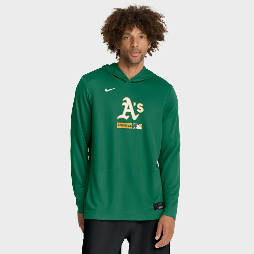 Athletics Nike Authentic Collection Dri-FIT Long Sleeve Hooded T-Shirt - MLB