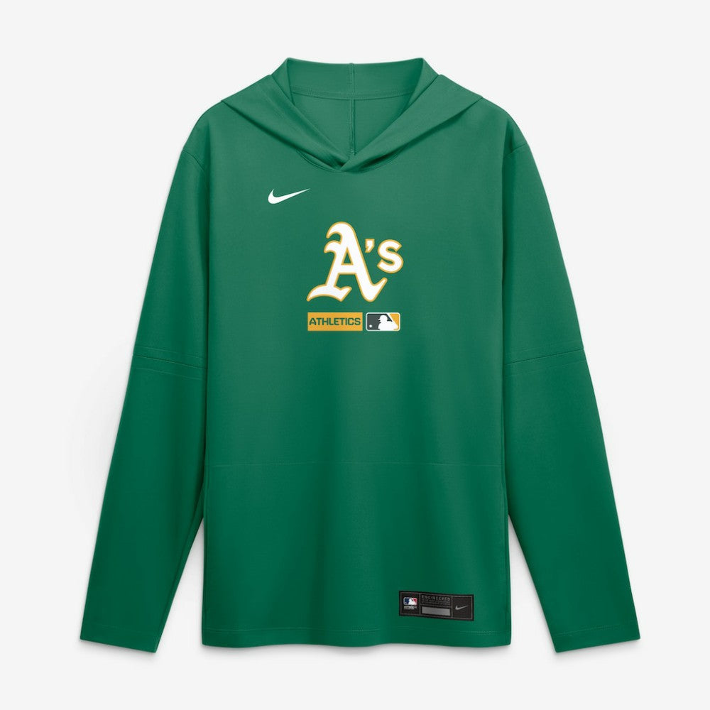 Athletics Nike Authentic Collection Dri-FIT Long Sleeve Hooded T-Shirt - MLB