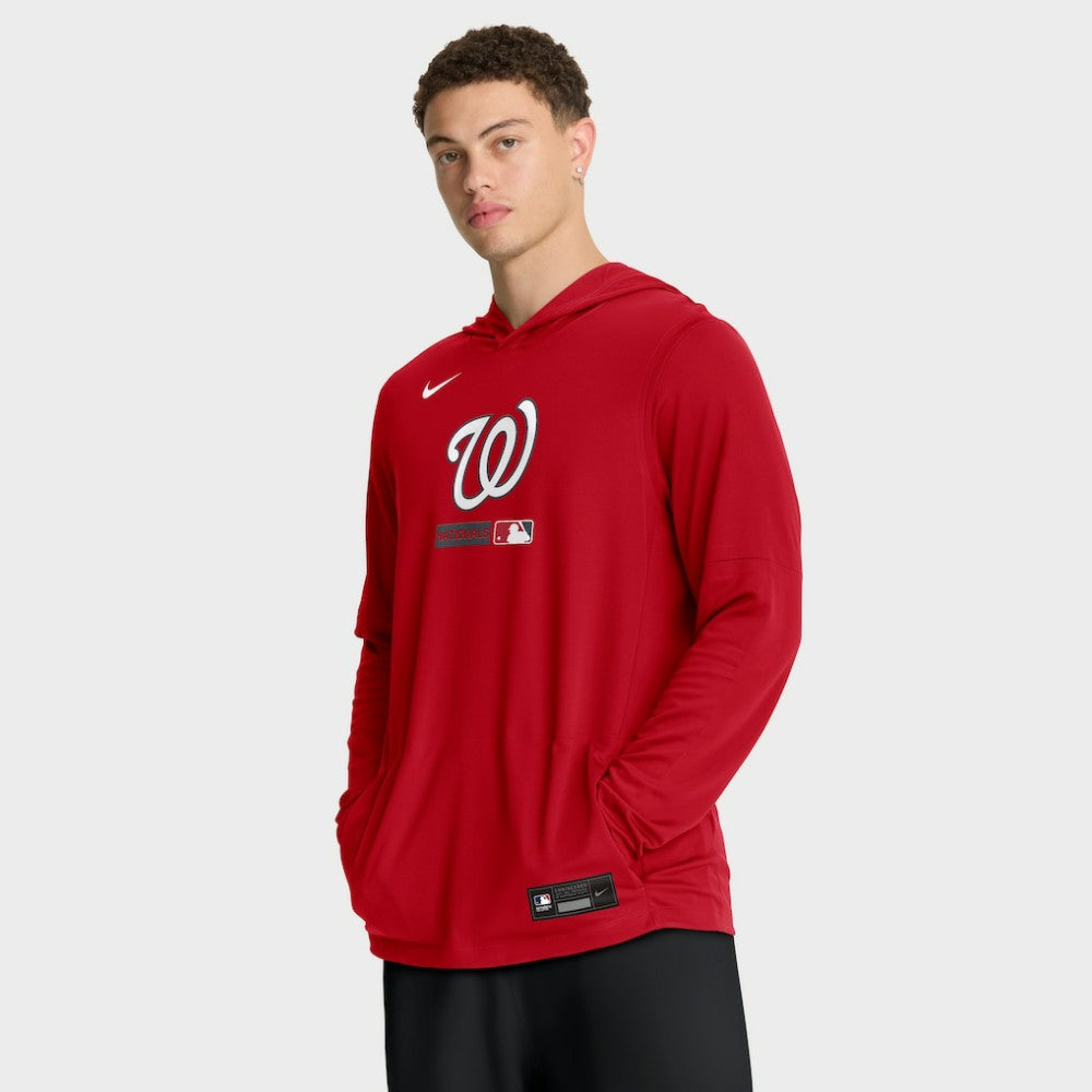 Washington Nationals Nike Authentic Collection Dri-FIT Long Sleeve Hooded T-Shirt - MLB